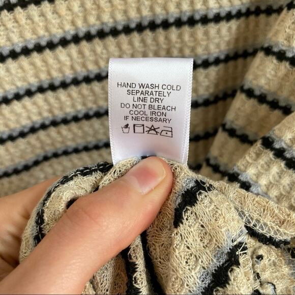 Anthropologie RO & DE Nori Stripe Waffle Knit Top - Picture 8 of 9